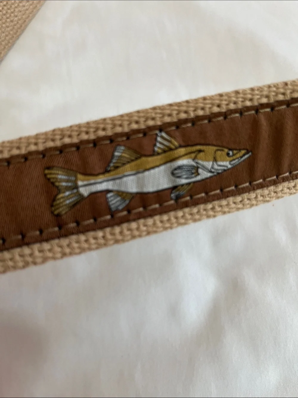 ZepPro NWOT brown leather canvas fish belt tarpon redfish trout snook  40”
